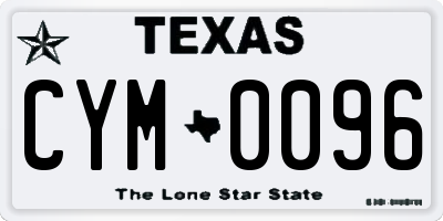 TX license plate CYM0096
