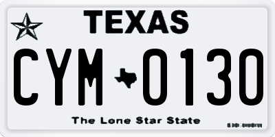 TX license plate CYM0130