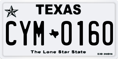 TX license plate CYM0160