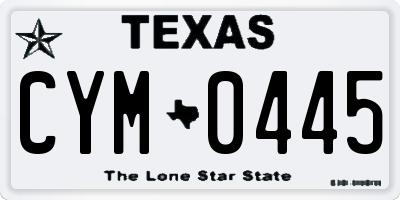 TX license plate CYM0445