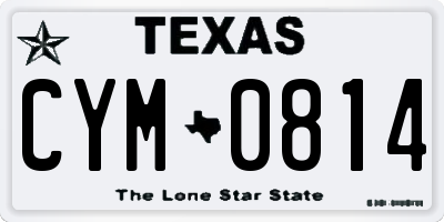 TX license plate CYM0814