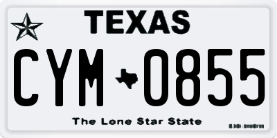 TX license plate CYM0855