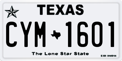 TX license plate CYM1601