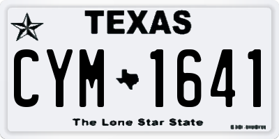 TX license plate CYM1641