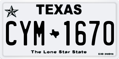 TX license plate CYM1670