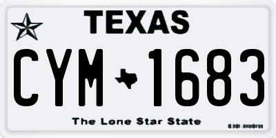 TX license plate CYM1683
