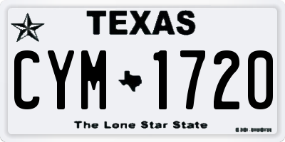 TX license plate CYM1720