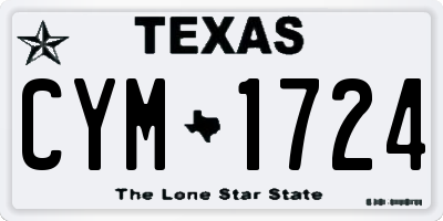 TX license plate CYM1724