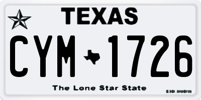 TX license plate CYM1726