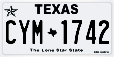 TX license plate CYM1742