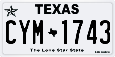 TX license plate CYM1743