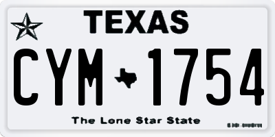 TX license plate CYM1754