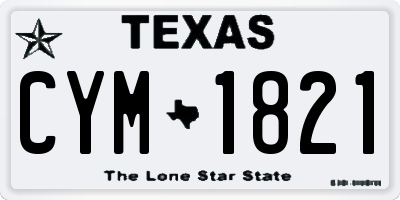 TX license plate CYM1821
