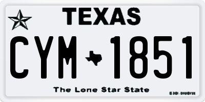TX license plate CYM1851