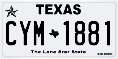 TX license plate CYM1881