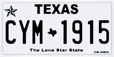 TX license plate CYM1915