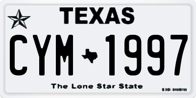 TX license plate CYM1997