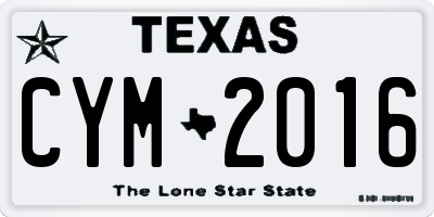 TX license plate CYM2016