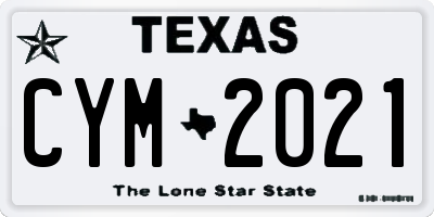 TX license plate CYM2021