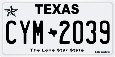TX license plate CYM2039
