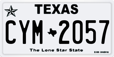 TX license plate CYM2057