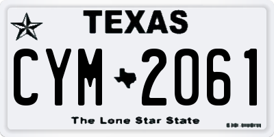 TX license plate CYM2061