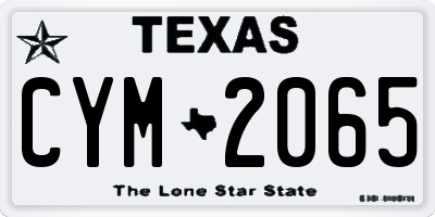 TX license plate CYM2065