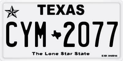 TX license plate CYM2077