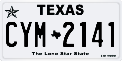 TX license plate CYM2141