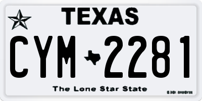 TX license plate CYM2281
