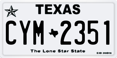 TX license plate CYM2351