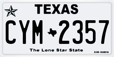 TX license plate CYM2357
