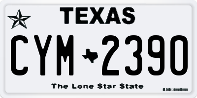 TX license plate CYM2390