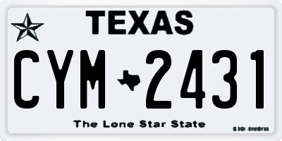 TX license plate CYM2431