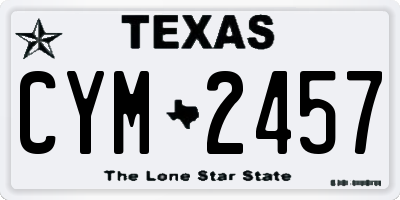 TX license plate CYM2457