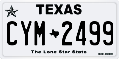 TX license plate CYM2499