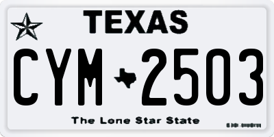 TX license plate CYM2503
