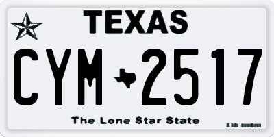 TX license plate CYM2517