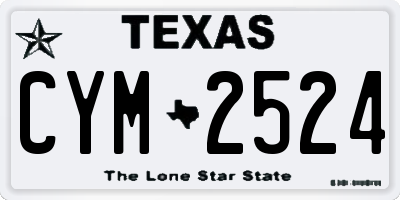 TX license plate CYM2524