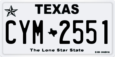TX license plate CYM2551