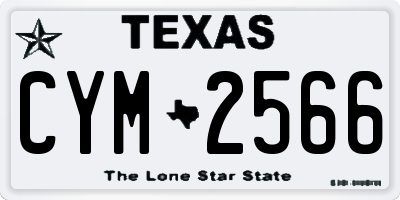 TX license plate CYM2566