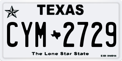 TX license plate CYM2729