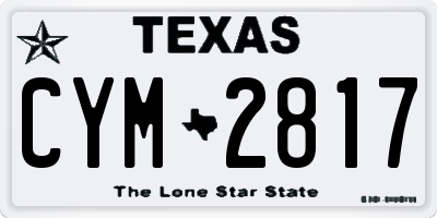 TX license plate CYM2817