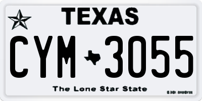 TX license plate CYM3055