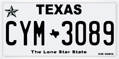 TX license plate CYM3089