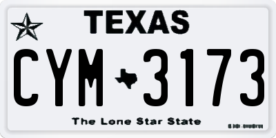 TX license plate CYM3173