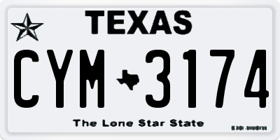 TX license plate CYM3174