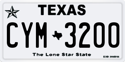 TX license plate CYM3200