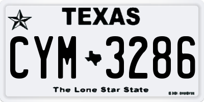 TX license plate CYM3286