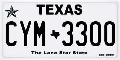 TX license plate CYM3300